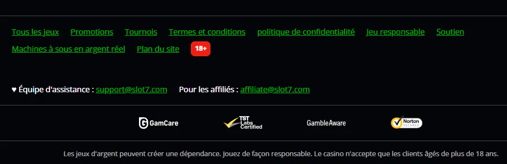 slot7 casino pied de page